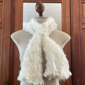 Winter Scarf white luxury wrap plush fuzzy boa warm fluffy soft 67”